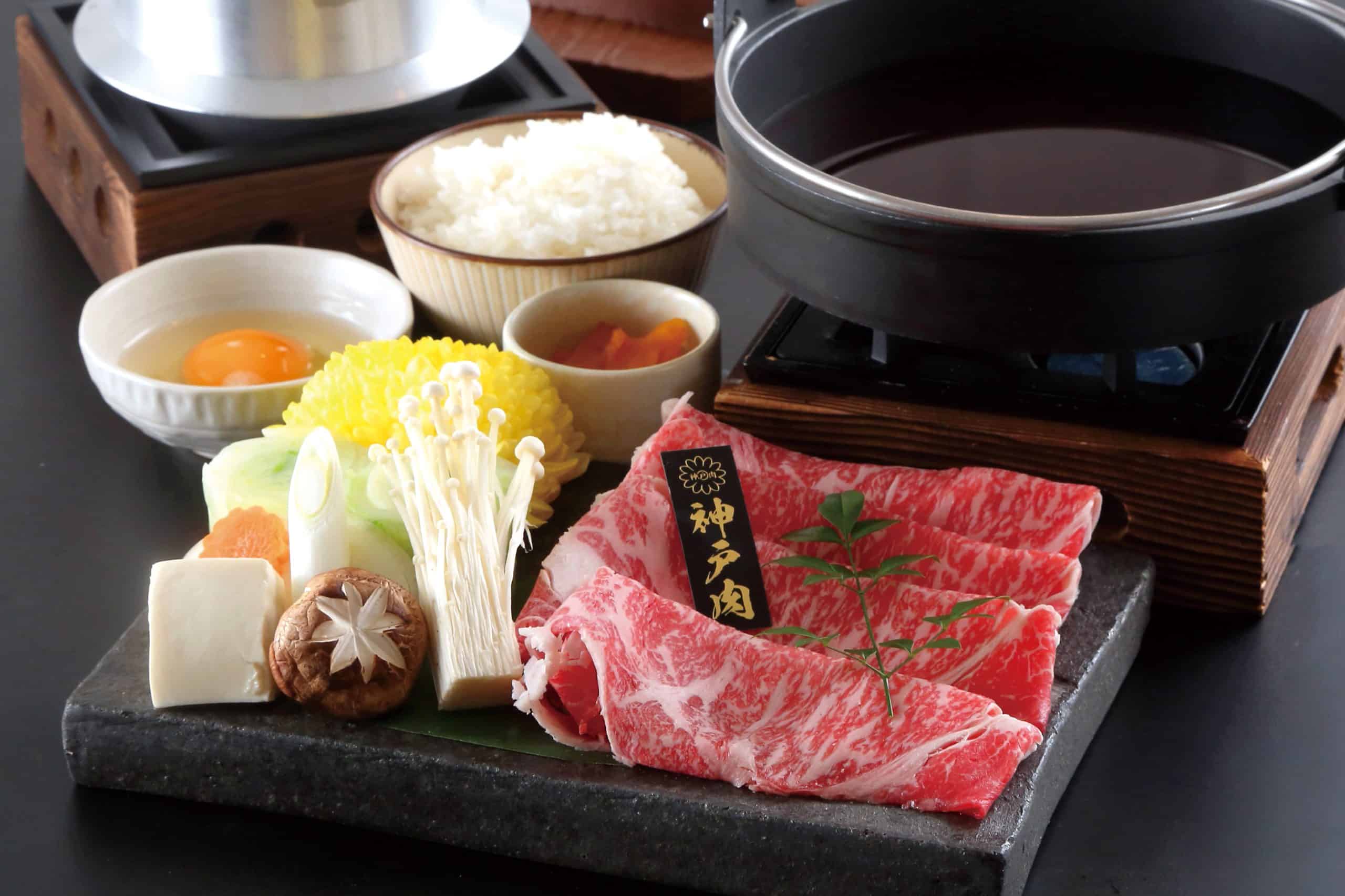 【究極の贅沢】京都河原町で「本物の神戸ビーフ」を心ゆくまで。食べ放題で味わう至高のひととき。 2 sukiyakigozen scaled 【究極の贅沢】京都河原町で「本物の神戸ビーフ」を心ゆくまで。食べ放題で味わう至高のひととき。